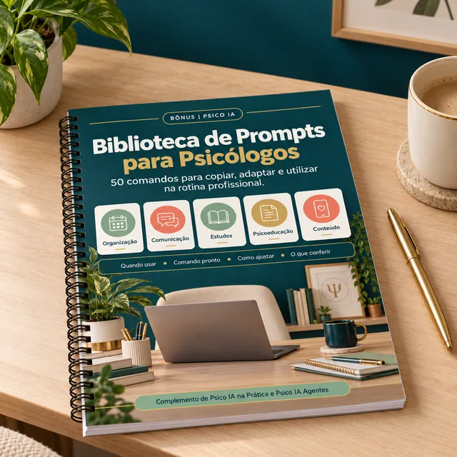Capa do workbook Biblioteca de Prompts para Psicólogos